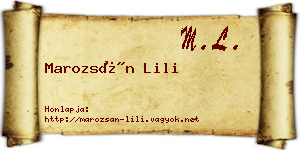 Marozsán Lili névjegykártya