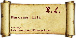 Marozsán Lili névjegykártya
